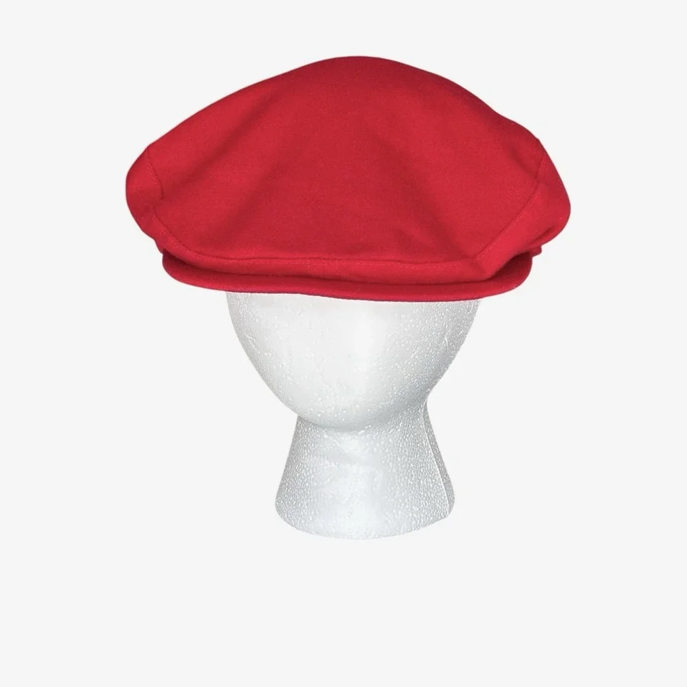 Vintage‎ Pendleton Red Wool Newsboy Cabbie Cap Hat Sz  Large USA